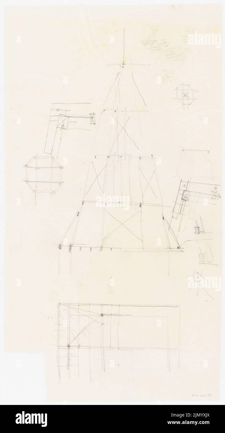 Böhmer Franz (1907-1943), construction construction 3 (1932): Tower construction. Pencil on transparent, 79.6 x 44.3 cm (including scan edges) Stock Photo