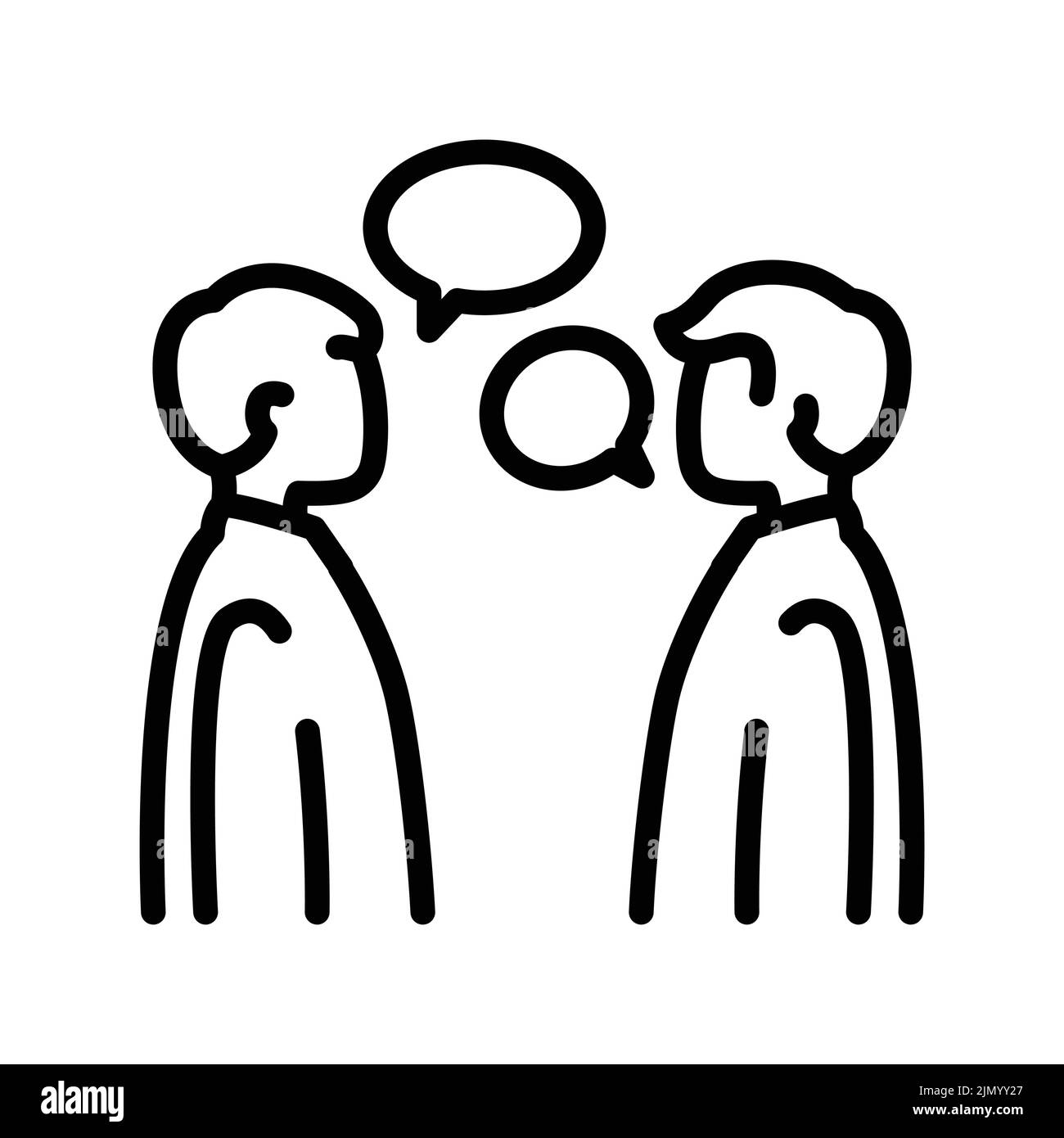 Communication With People Black Line Icon. Routine. Pictogram For Web 