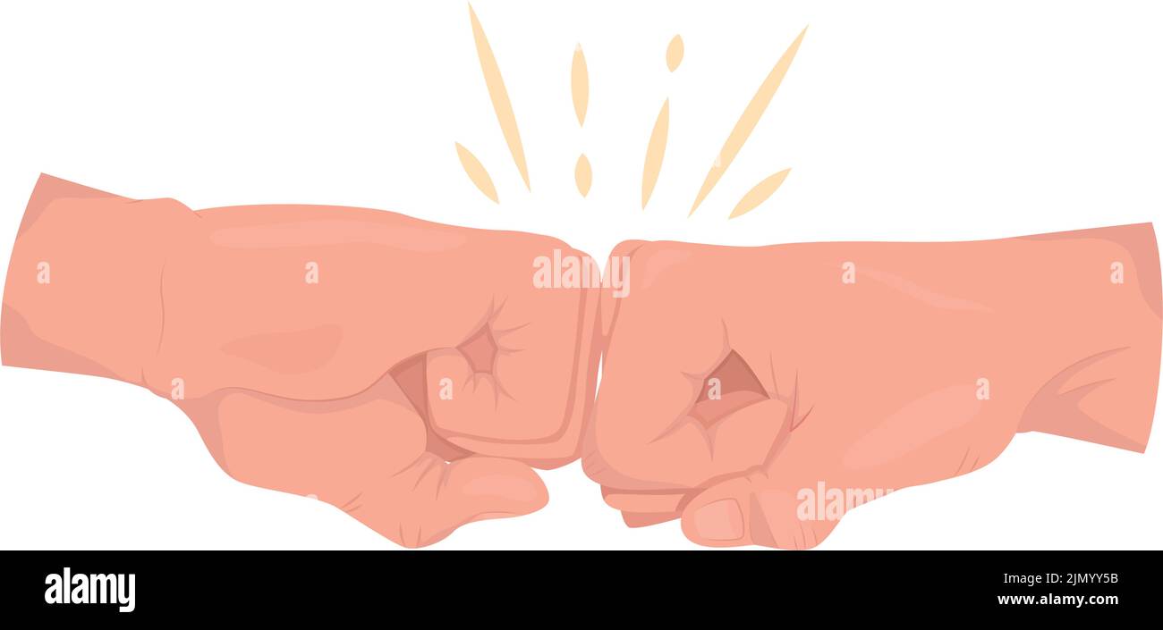 Approval semi flat color vector hand gesture Stock Vector