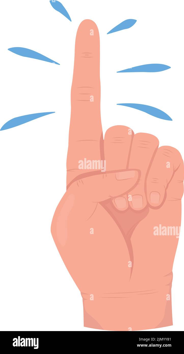 Attention please semi flat color vector hand gesture Stock Vector