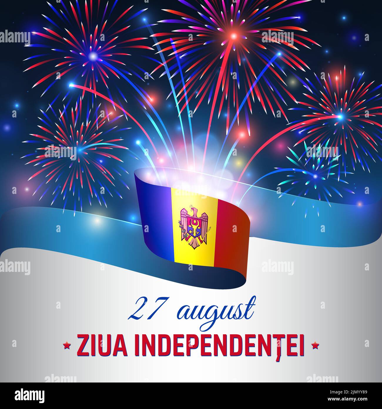 August 27, moldova independence day, vector template moldavian flag and