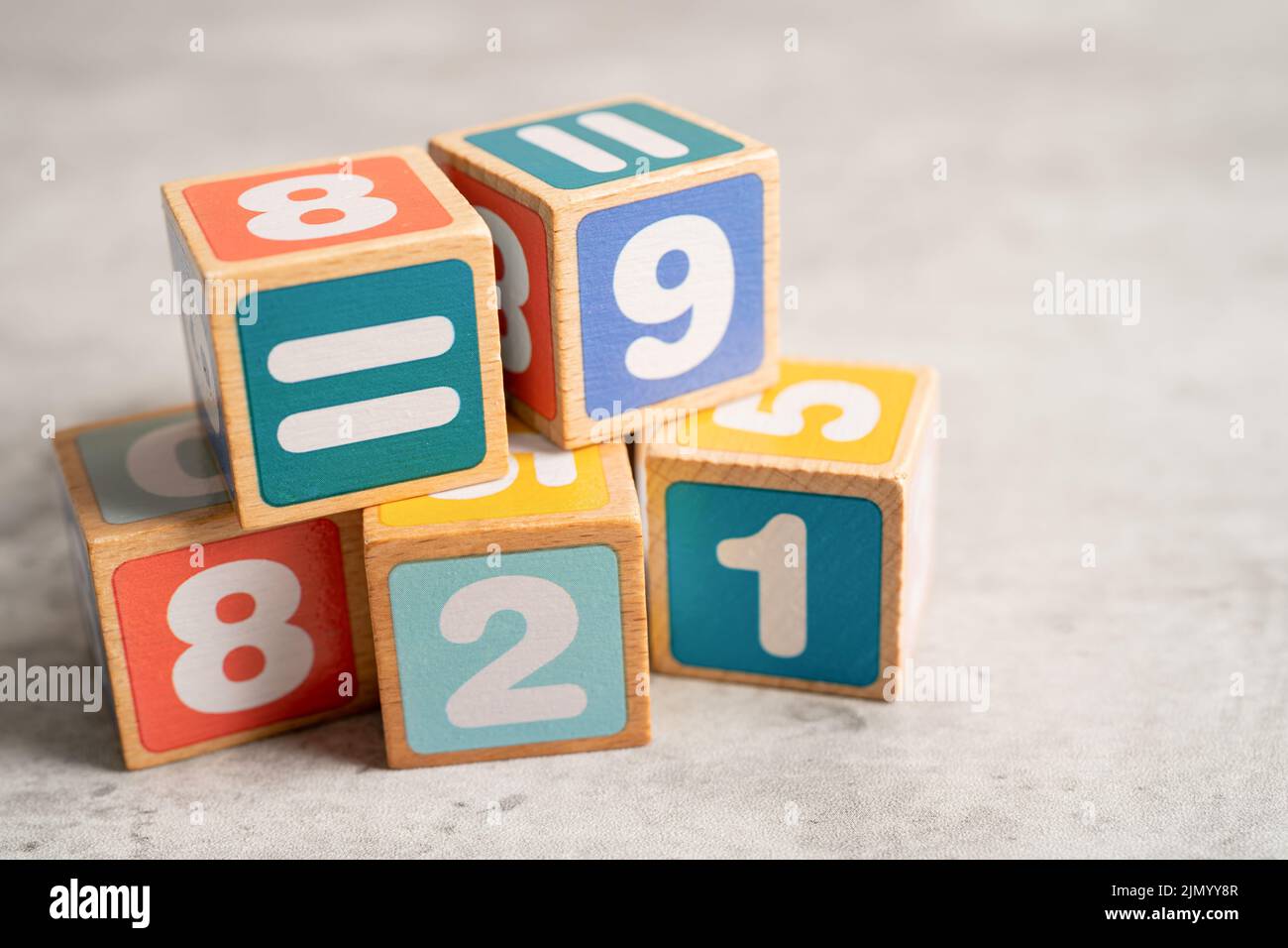 Math number colorful on white background, education study mathematics ...