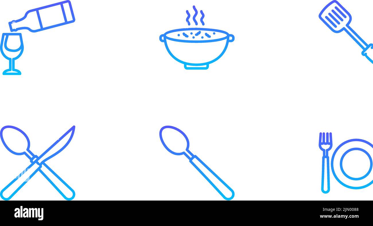 Blue kitchen icons on a white background Stock Vector Image & Art - Alamy