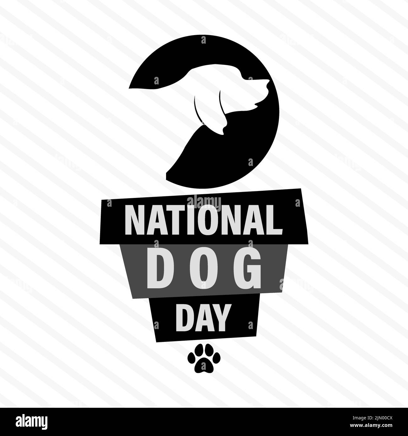 National dog day vector 26 august background poster card banner