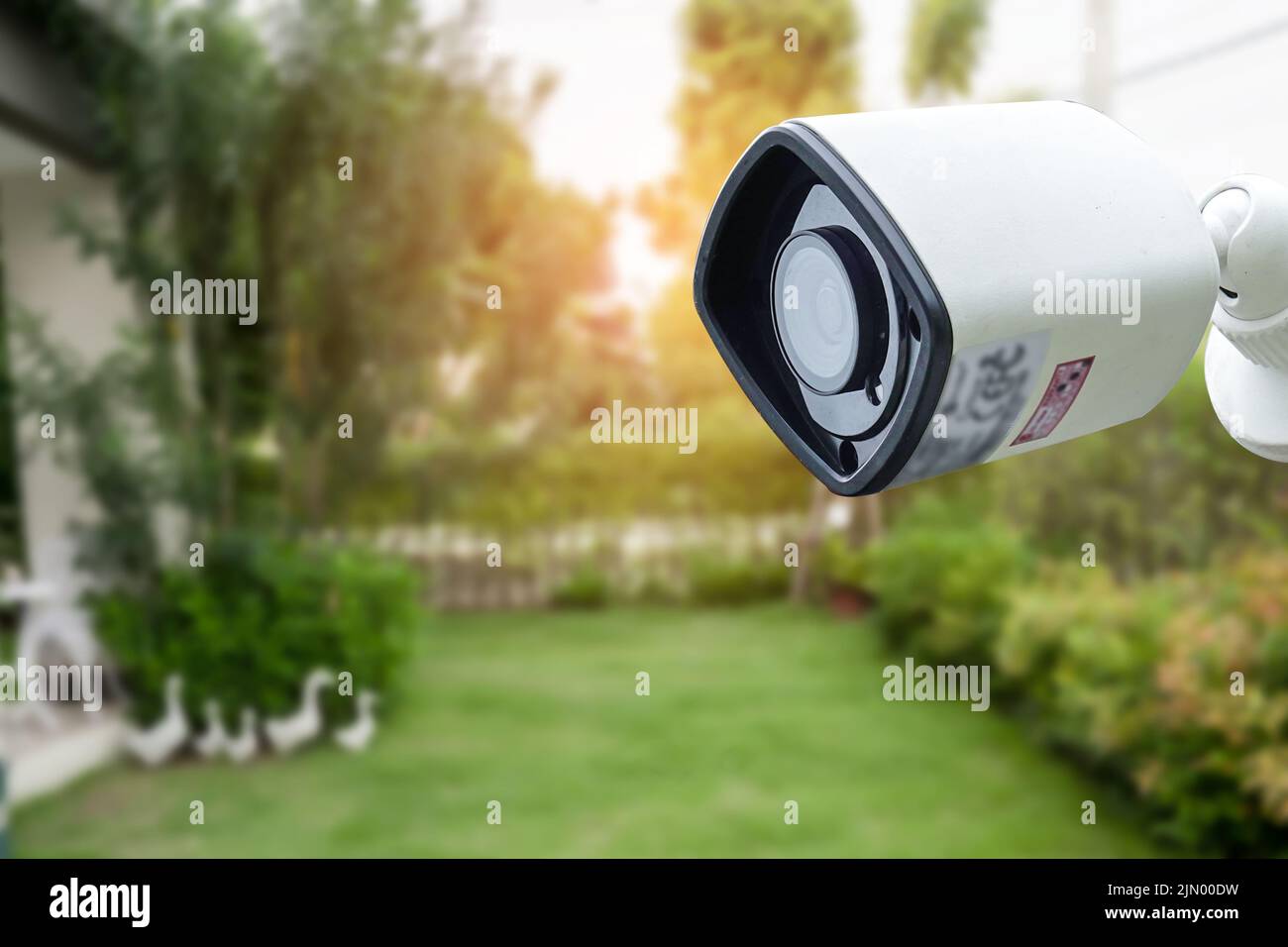 CCTV Closed circuit camera, TV monitoring in garden at home, security