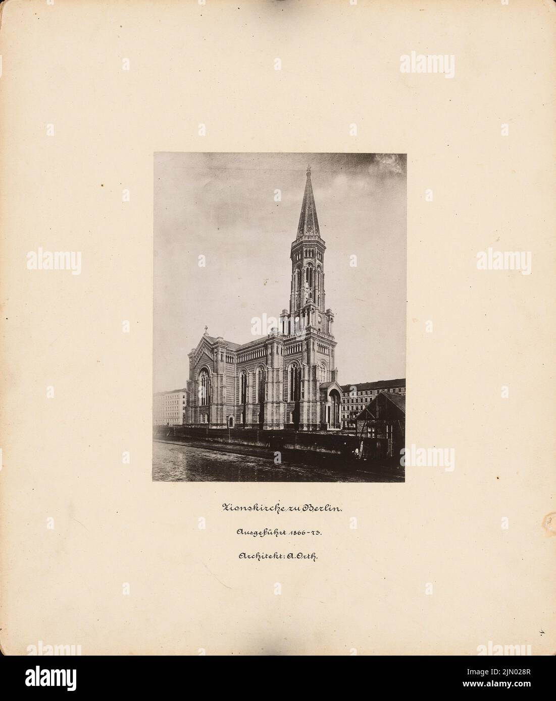 Orth August (1828-1901), Zionskirche, Berlin (1866): View. Photo, 39.5 x 33.5 cm (including scan edges) Orth August  (1828-1901): Zionskirche, Berlin Stock Photo