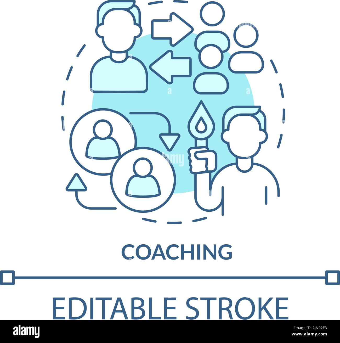 Coaching turquoise concept icon Stock Vector