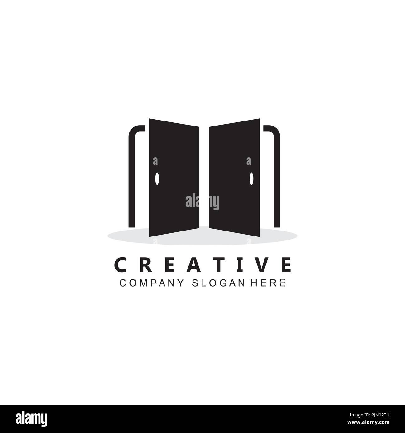 Simple open door logo vector icon symbol Stock Vector Image & Art Alamy