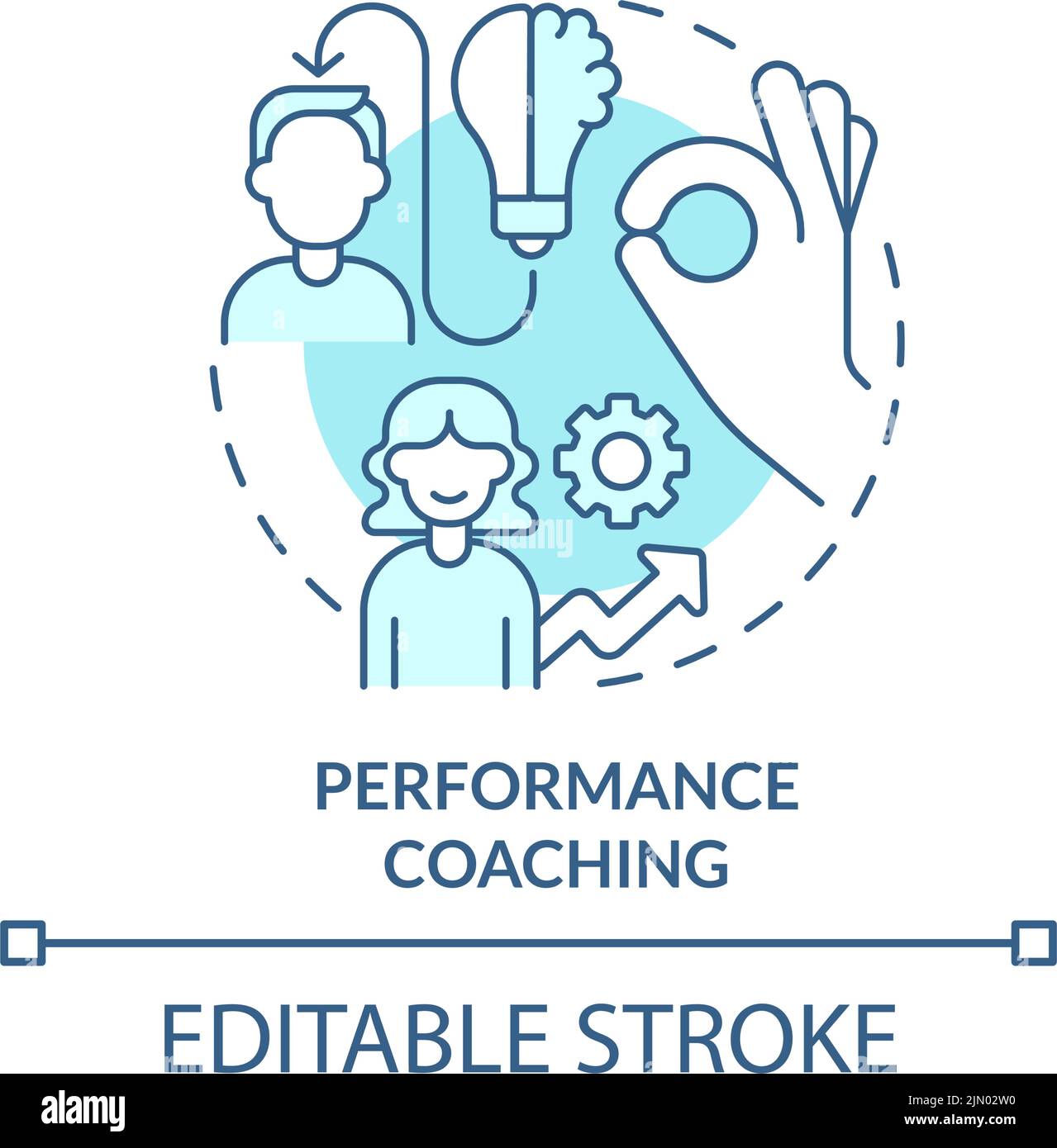 Performance coaching turquoise concept icon Stock Vector Image & Art ...