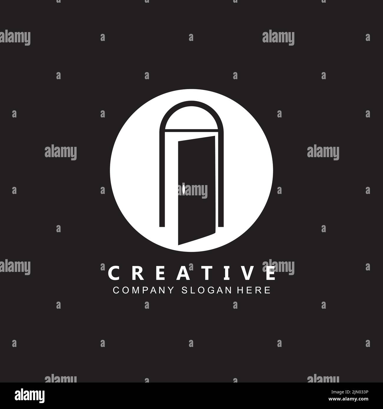 Simple open door logo vector icon symbol Stock Vector Image & Art Alamy