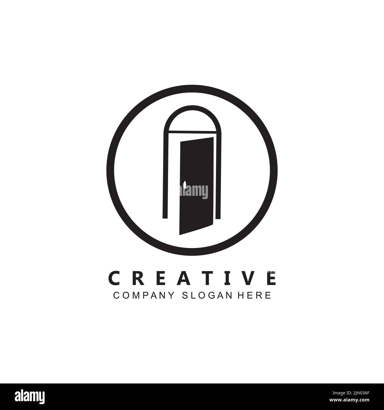 Simple open door logo vector icon symbol Stock Vector Image & Art Alamy