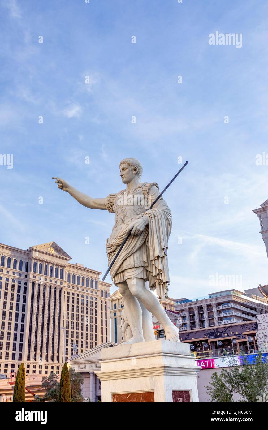 Las Vegas, USA May 23, 2022 Statue of Caesar, Caesars Palace, Las
