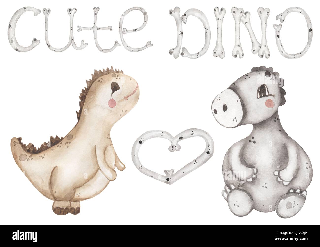 Watercolor Baby Dinosaurs illustration, cute animals clipart for ...