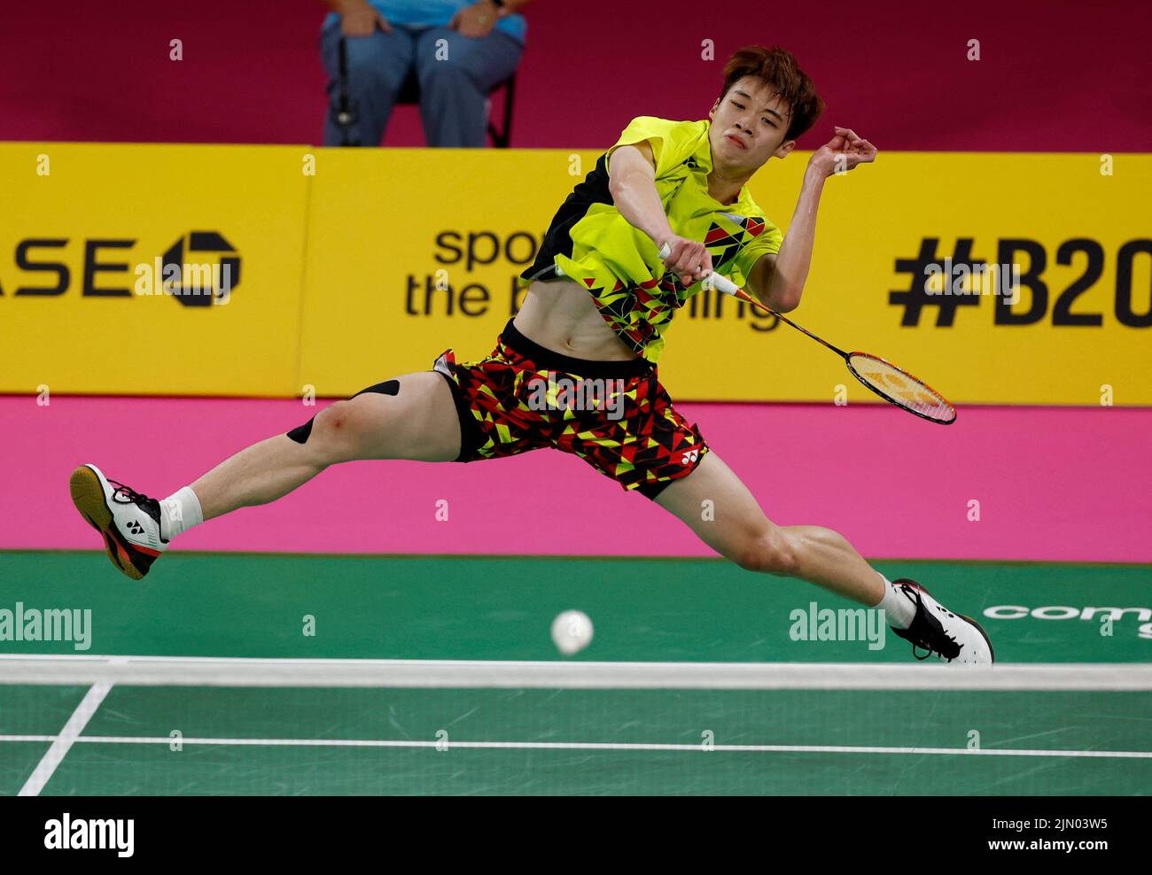 Commonwealth Games - Badminton - Men's Singles - Gold Medal Match - The NEC Hall 5, Birmingham, Britain - August 8, 2022 Malaysia's Tze Yong Ng in action REUTERS/Jason Cairnduff Stock Photo