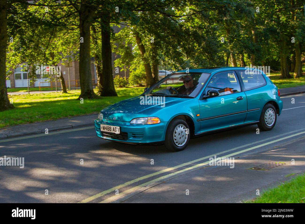 1994 90s, nineties green HONDA CIVIC BALI 1343cc petrol 5 Speed manual vintage car; at the 13th Lytham Hall Classic Car & Motorcycle Show Classic Vintage Collectible Transport Festival vehicles. Stock Photo