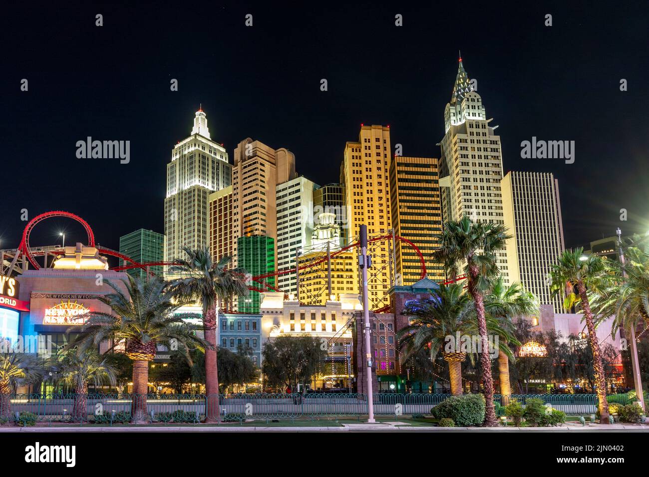 Las Vegas, USA - May 23, 2022:  New York-New York located on the Las Vegas Strip in Las Vegas. Replica of the Statue of Liberty is 150 ft (46 m) and t Stock Photo