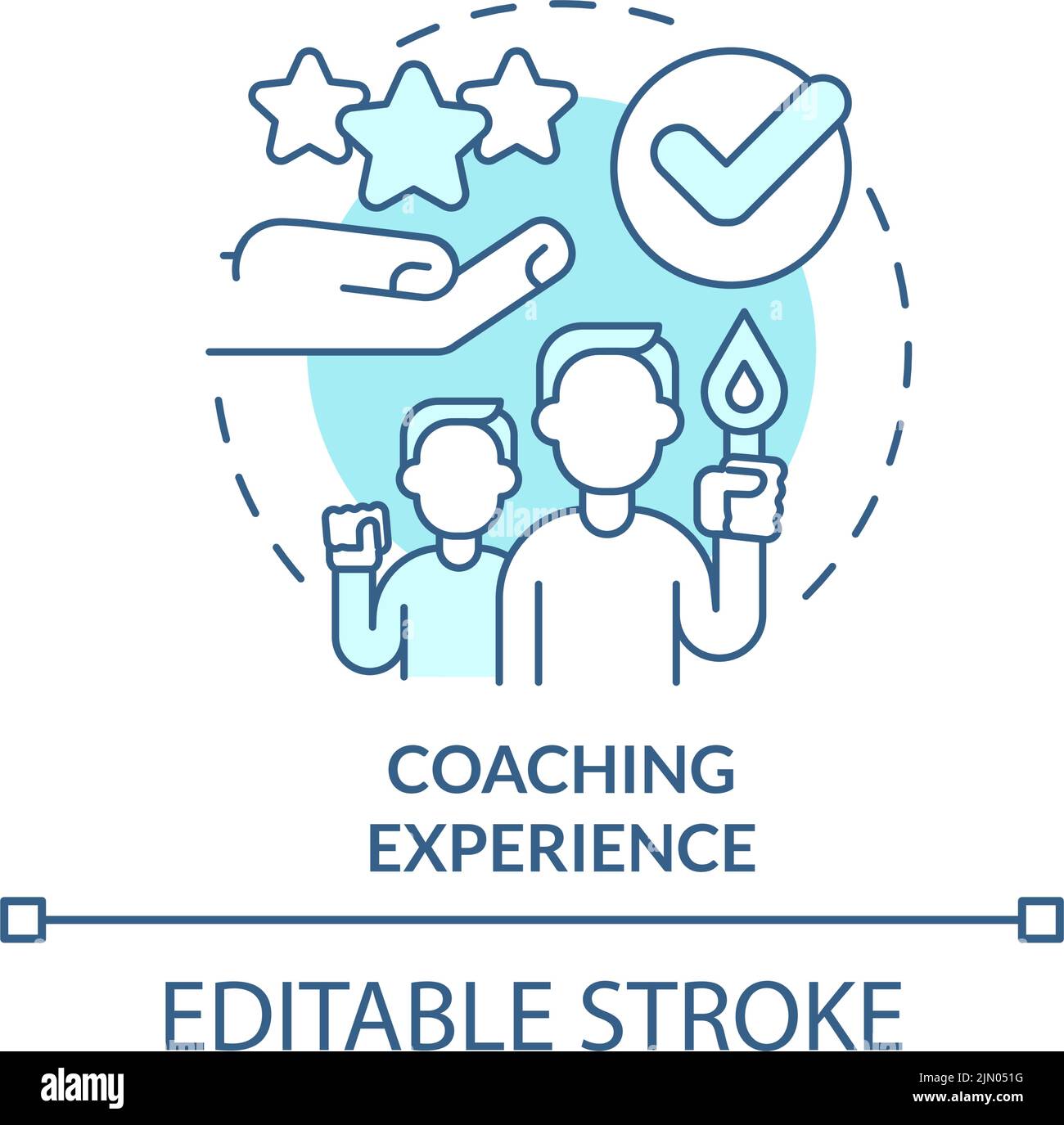 Coaching experience turquoise concept icon Stock Vector