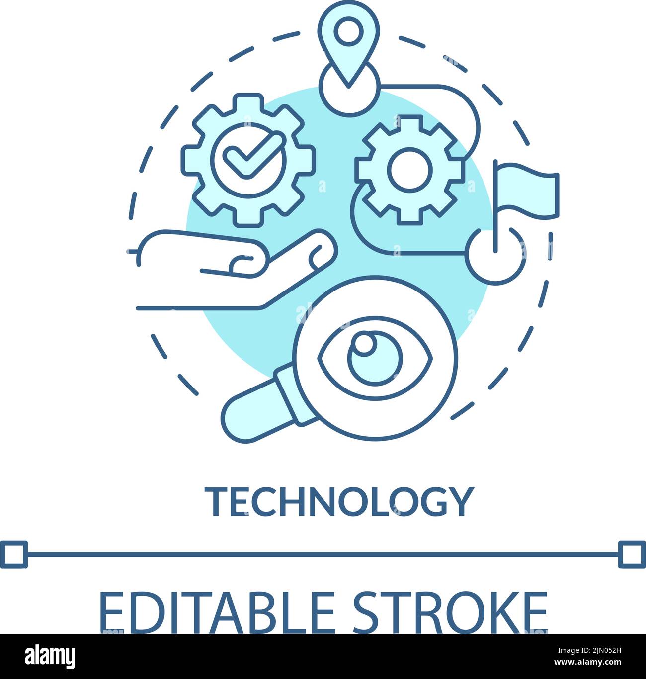 Technology turquoise concept icon Stock Vector