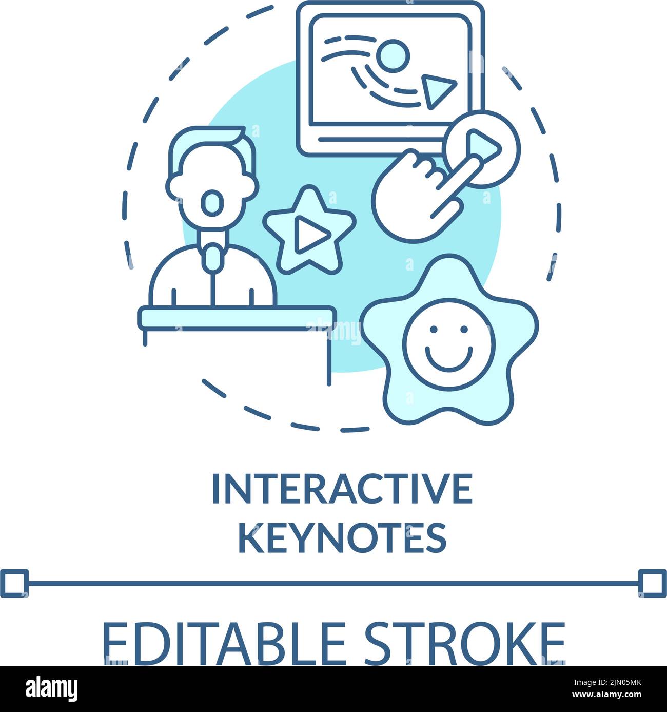 Interactive keynotes turquoise concept icon Stock Vector Image & Art