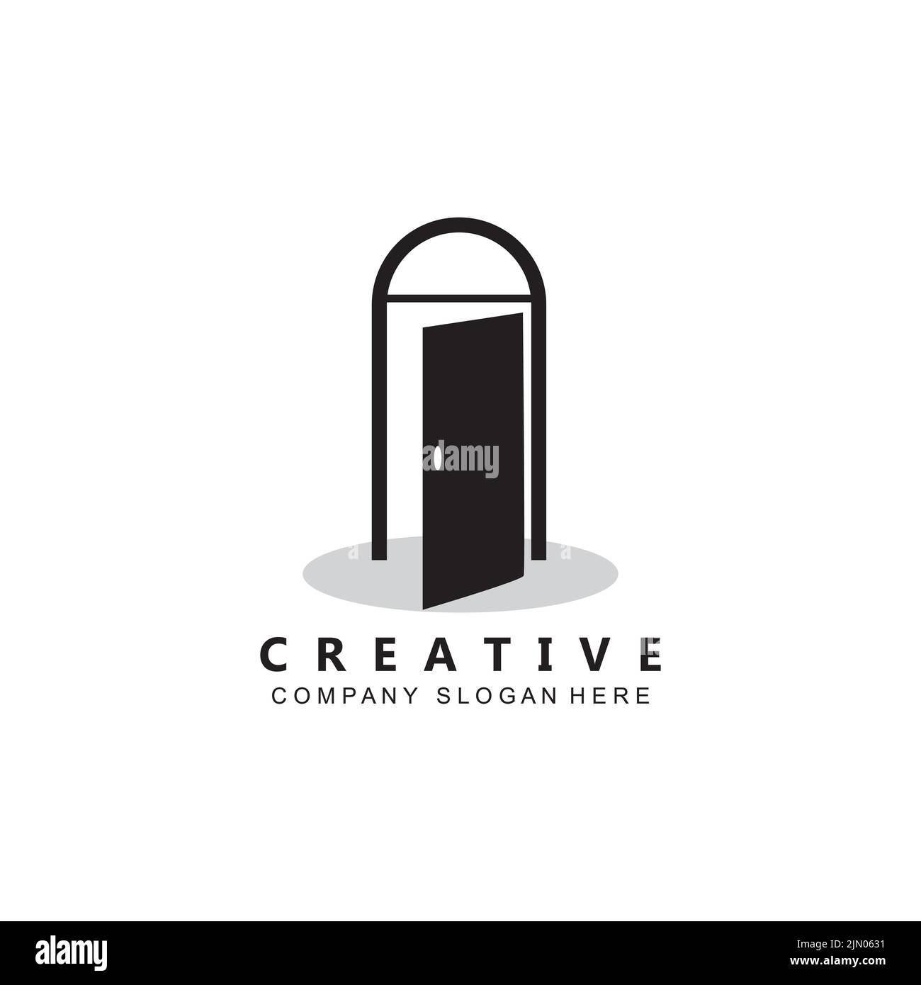 Simple open door logo vector icon symbol Stock Vector Image & Art Alamy