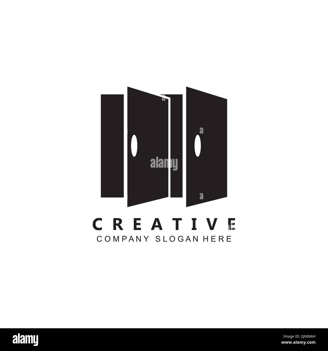 Simple open door logo vector icon symbol Stock Vector Image & Art Alamy