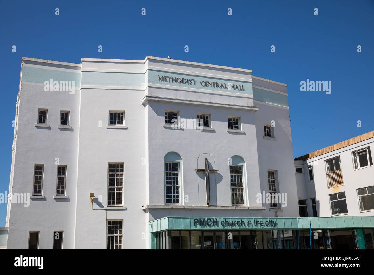 Methodist Central Hall in Plymouth on a hot sunny Day Stock Photo