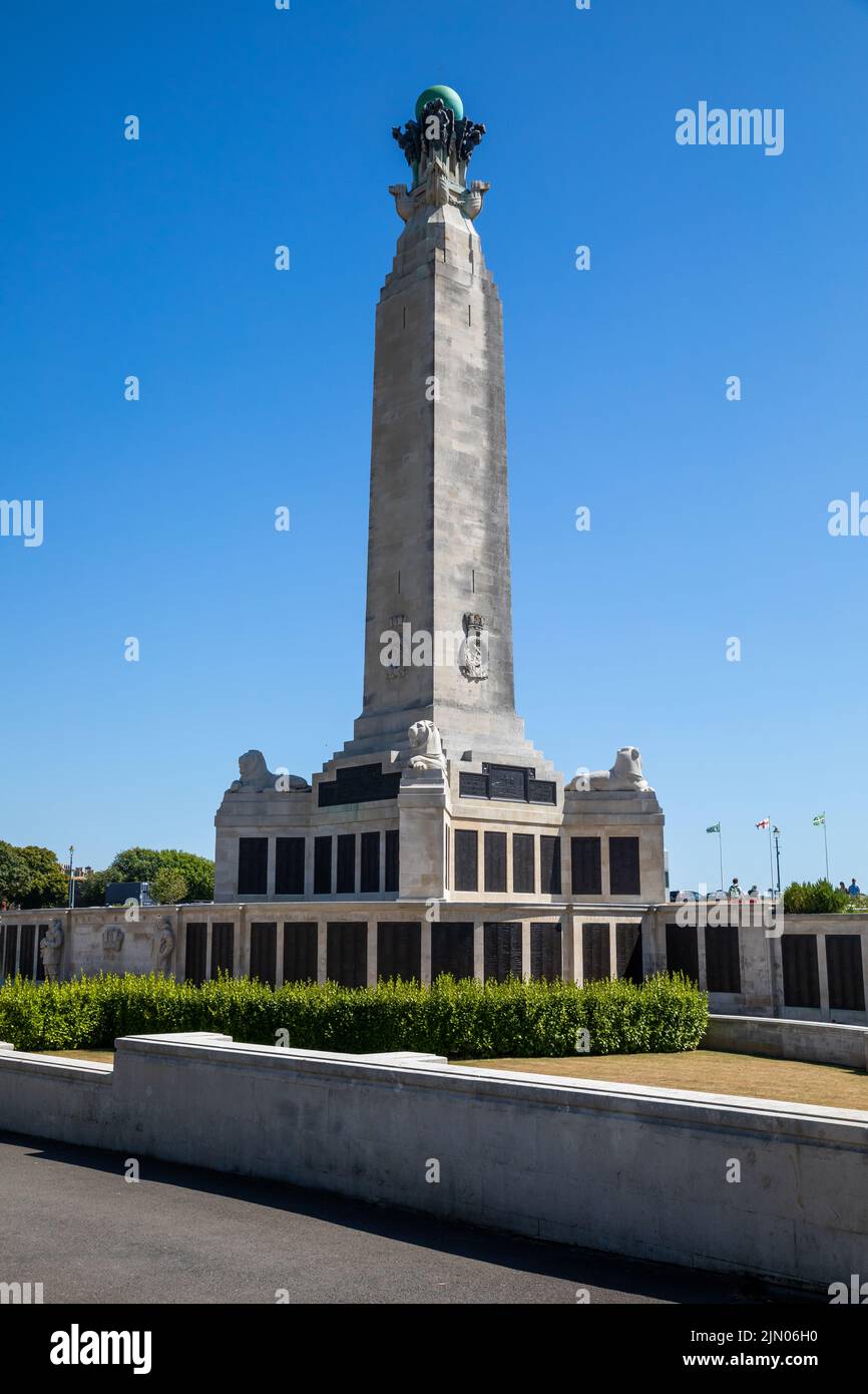 Naval Memorial in Plymouth on a hot sunny Day Stock Photo