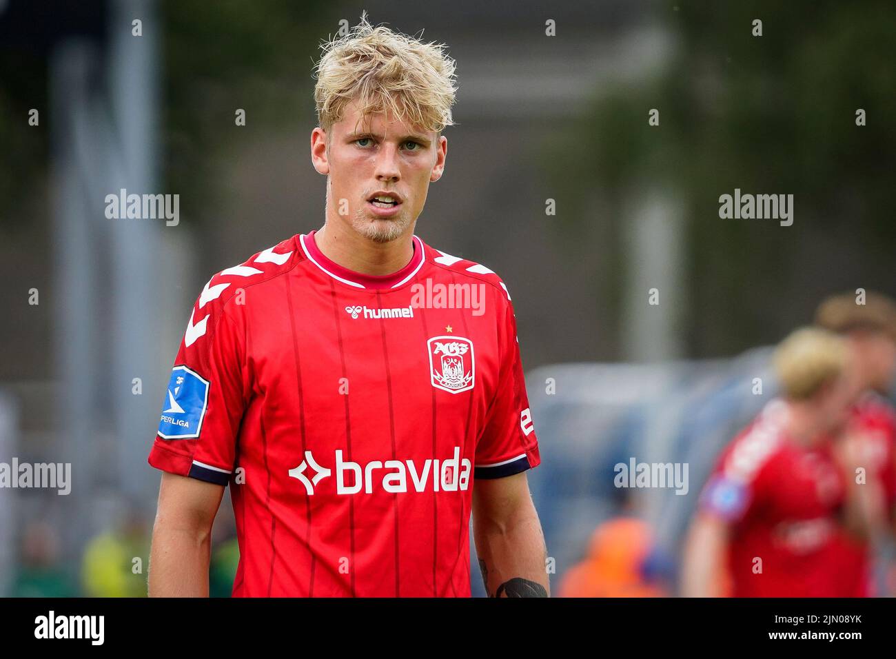 Odense, Denmark. 07th Aug, 2022. Albert Gronbaek (27) of Aarhus GF seen during the 3F Superliga match between Odense Boldklub and Aarhus GF at Nature Energy Park in Odense. (Photo Credit: Gonzales Photo/Alamy Live News Stock Photo