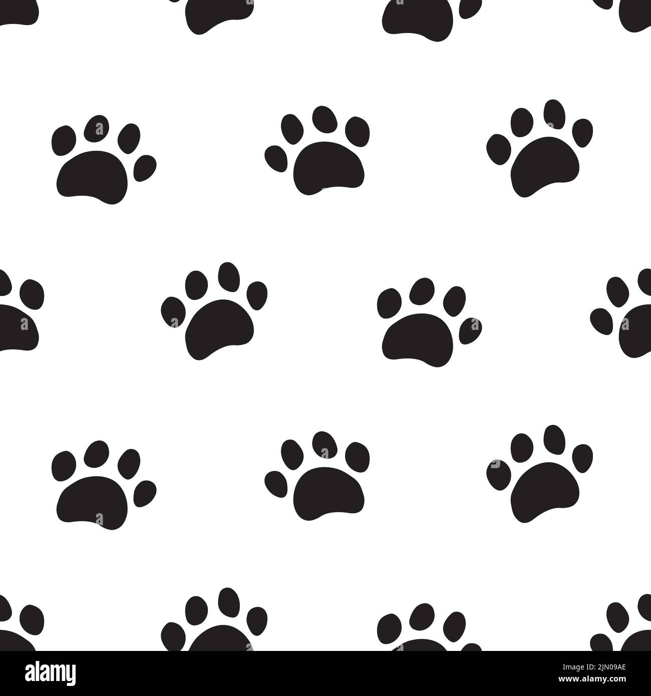 Dog paw print seamless. Cute template for design, wrapping paper, card,  poster, banner, flyer., Stock vector