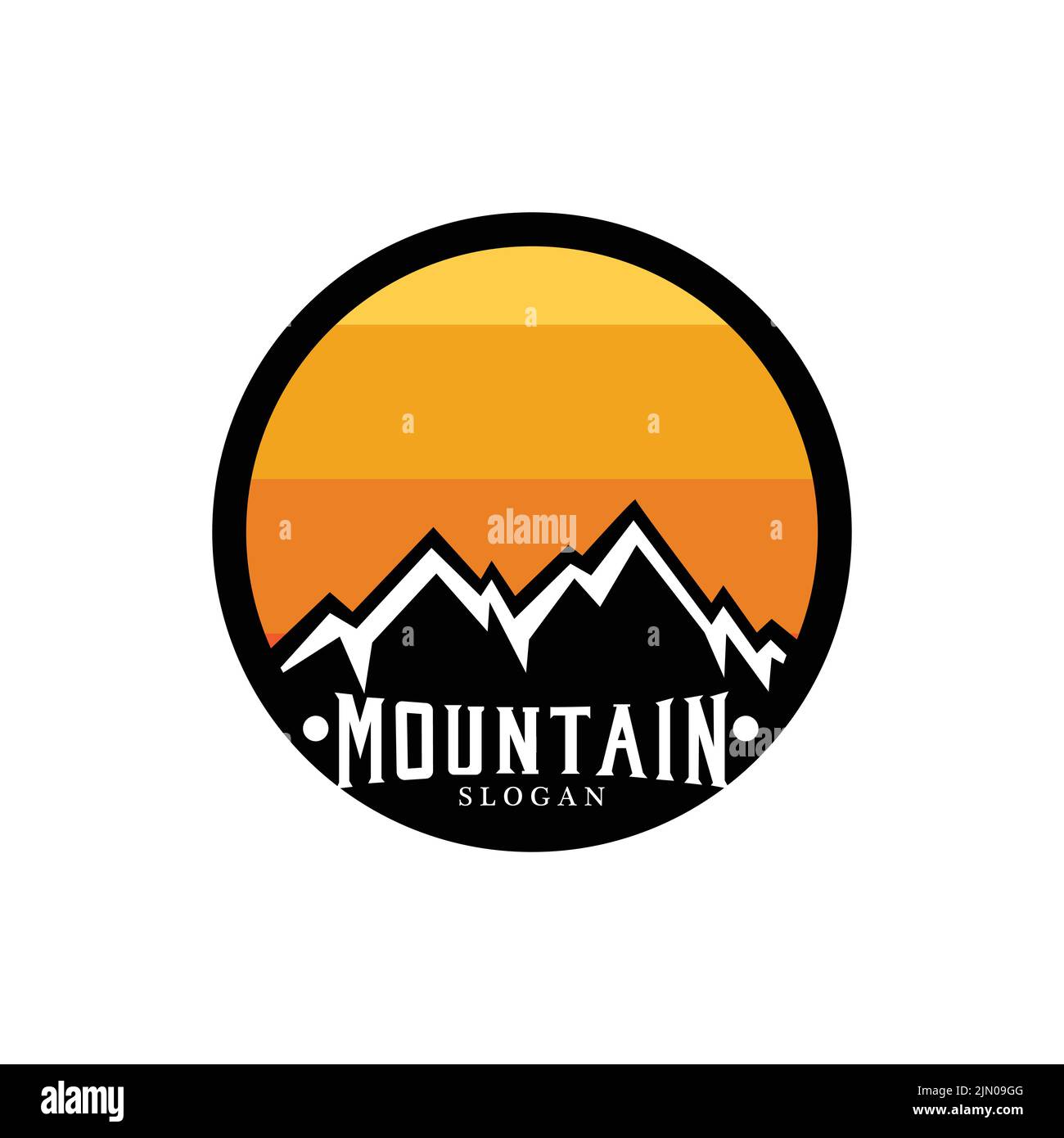 Mountain View logo vector design at sunrise for Outdoor Nature ...