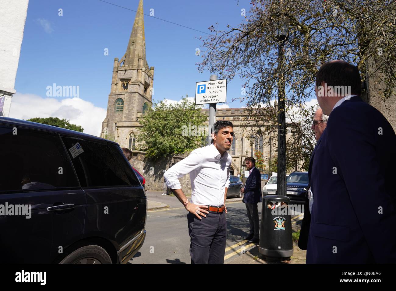 Rishi Sunak arrives at an event in Ribble Valley, as part of the campaign to be leader of the Conservative Party and the next prime minister. Picture date: Monday August 8, 2022. Stock Photo