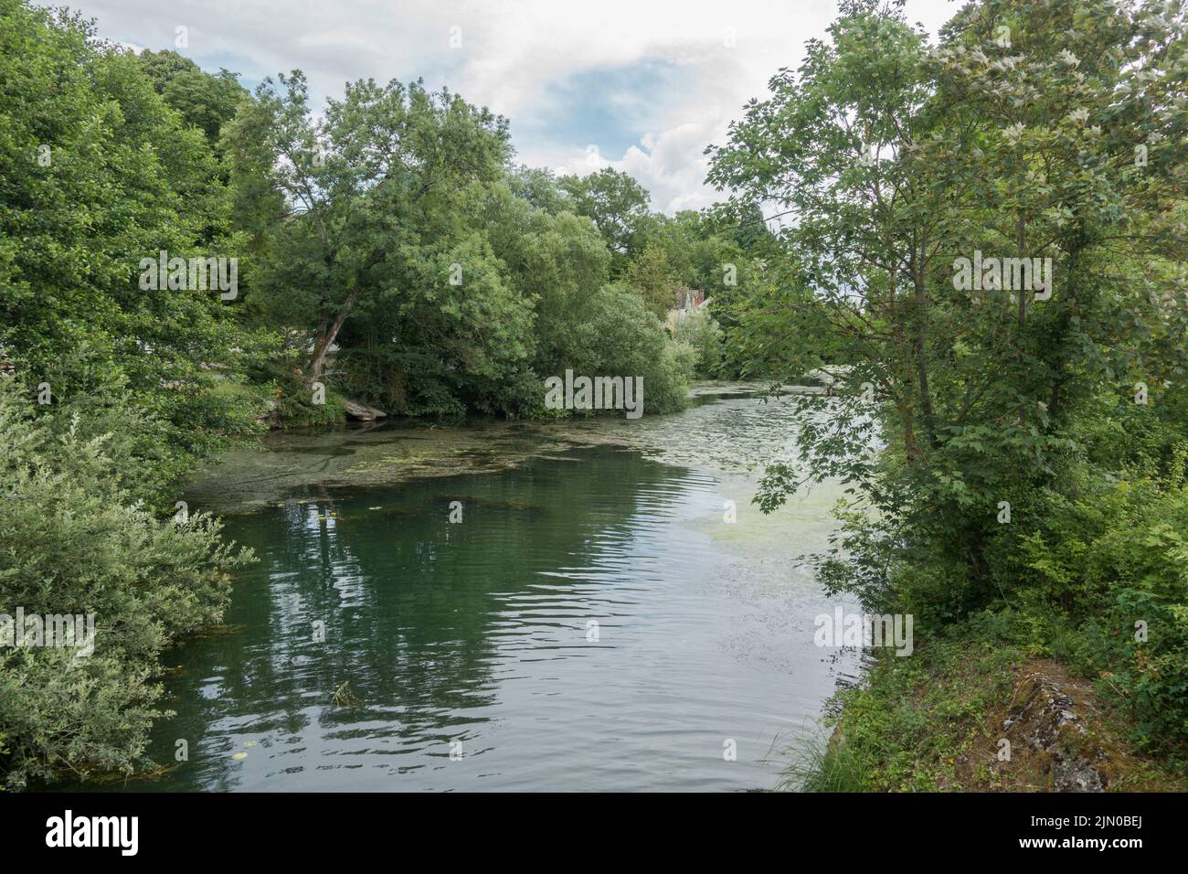 Samois sur seine along the riverbanks of the Seine, Ile de France, France Stock Photo