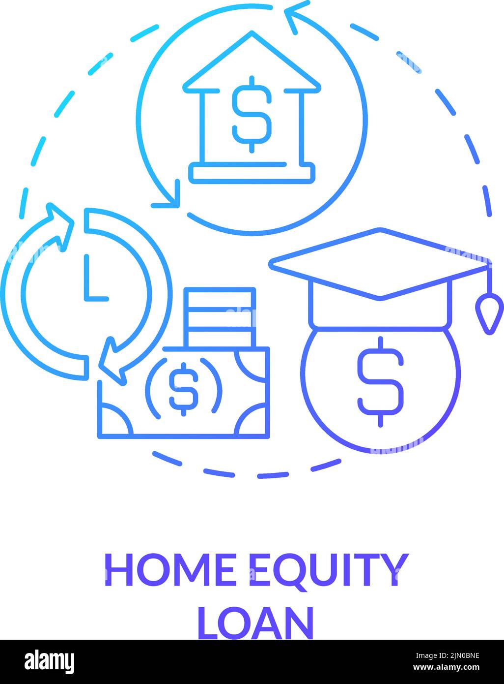 Home equity loan blue gradient concept icon Stock Vector Image & Art