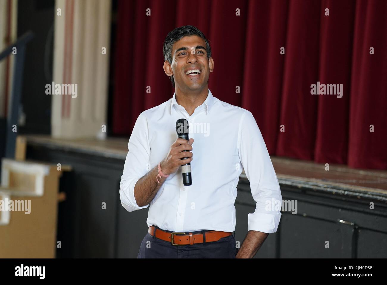 Rishi Sunak at an event in Ribble Valley, as part of the campaign to be leader of the Conservative Party and the next prime minister. Picture date: Monday August 8, 2022. Stock Photo
