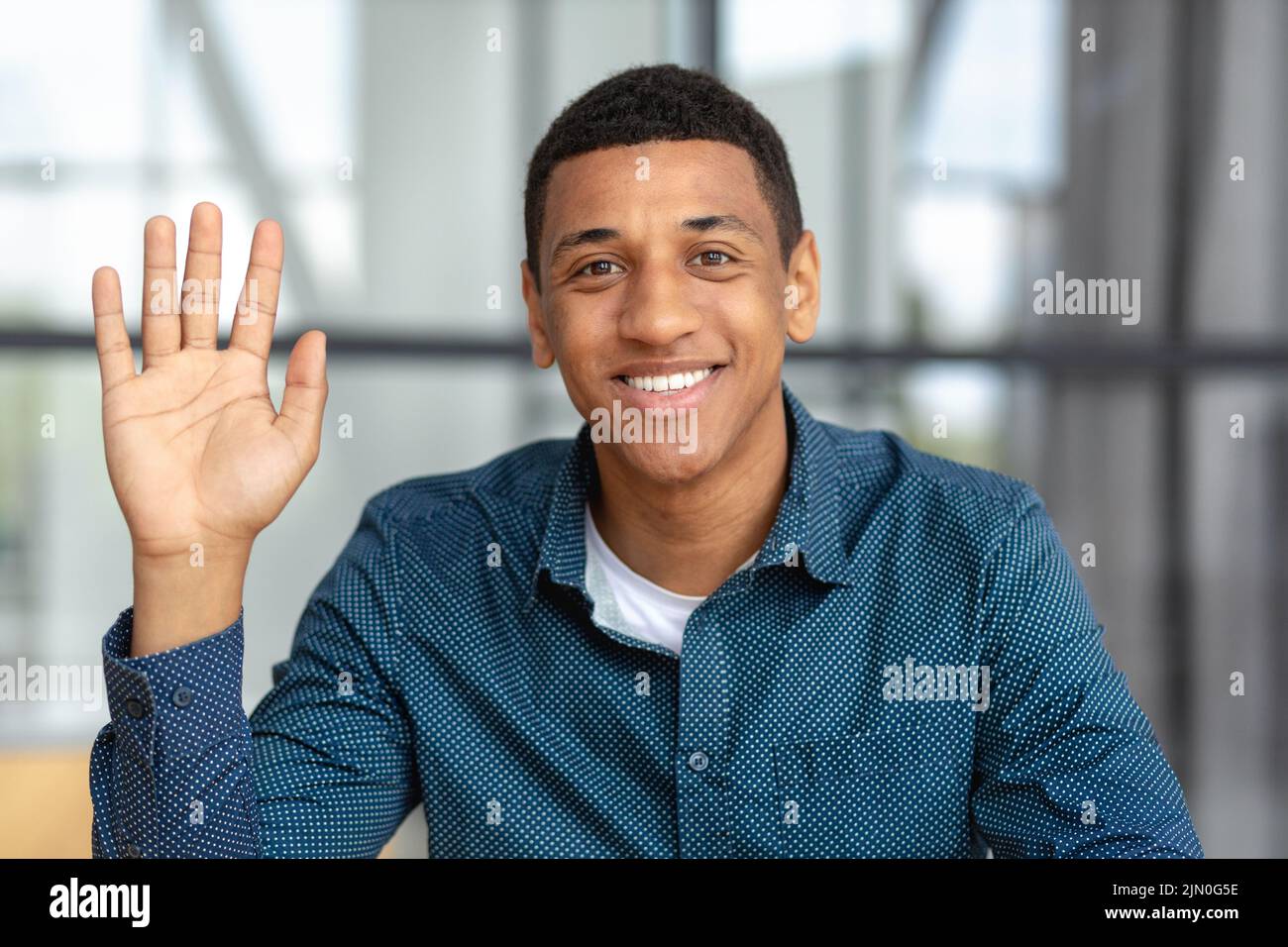 Remote work online interview video conference Video call Headshot of a