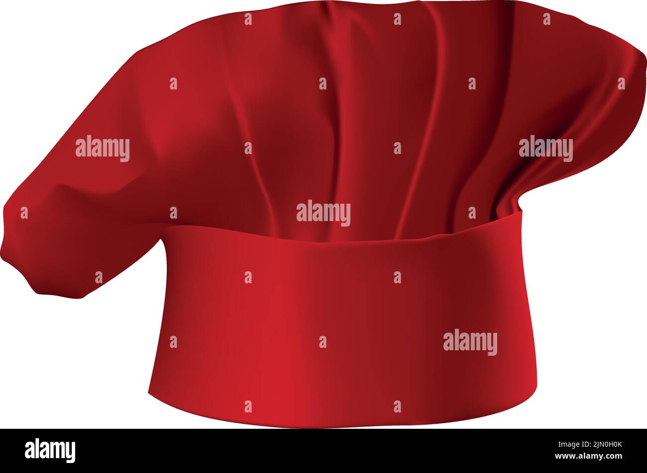 Vector illustration of a red chef’s hat isolated on white background