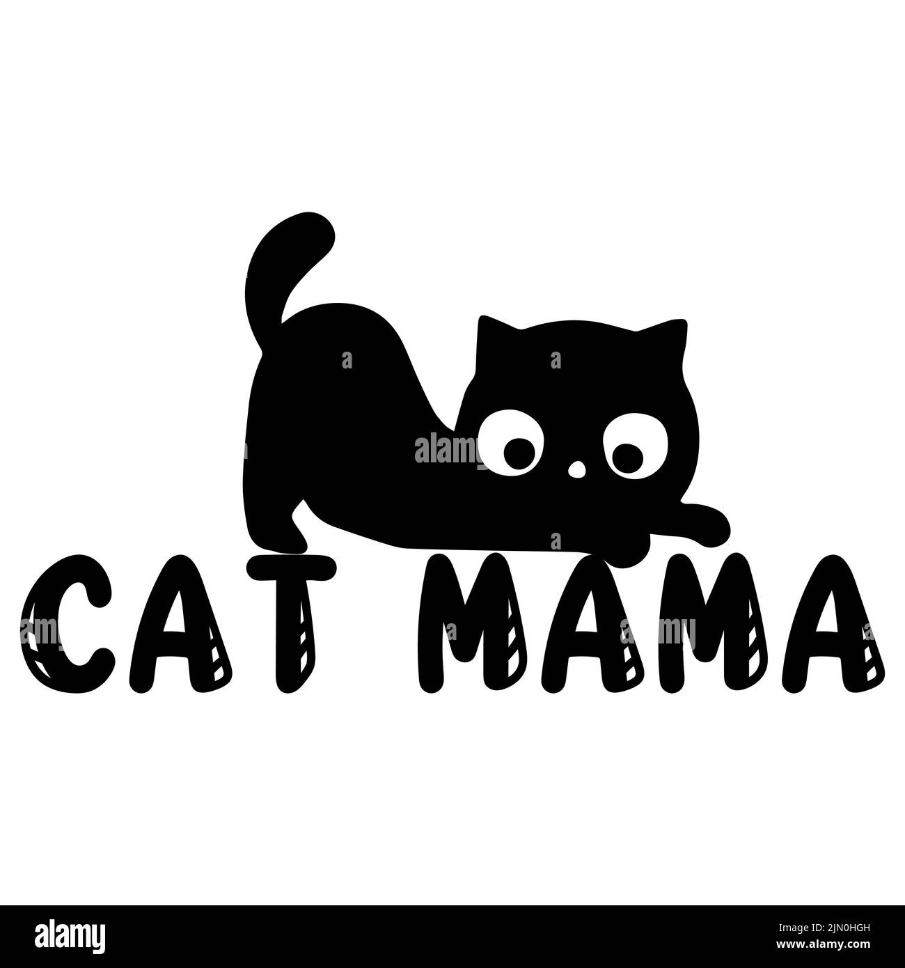 Cat mama quote. Cute kitten. Vector illustration. Stock Vector