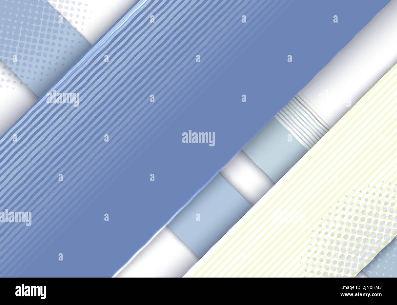 Abstract template design blue stripes overlapping layered with halftone ...