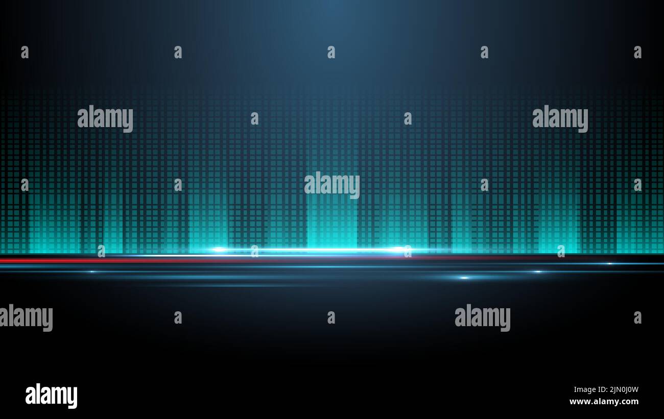 Abstract technology concept lighting effect on dark blue background. Vector illustration Stock Vector