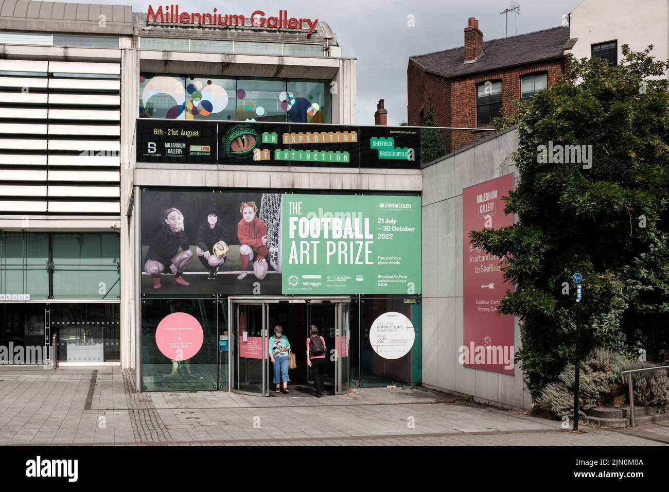 Front view of the Millennium Gallery on Arundel Gate in Sheffield with