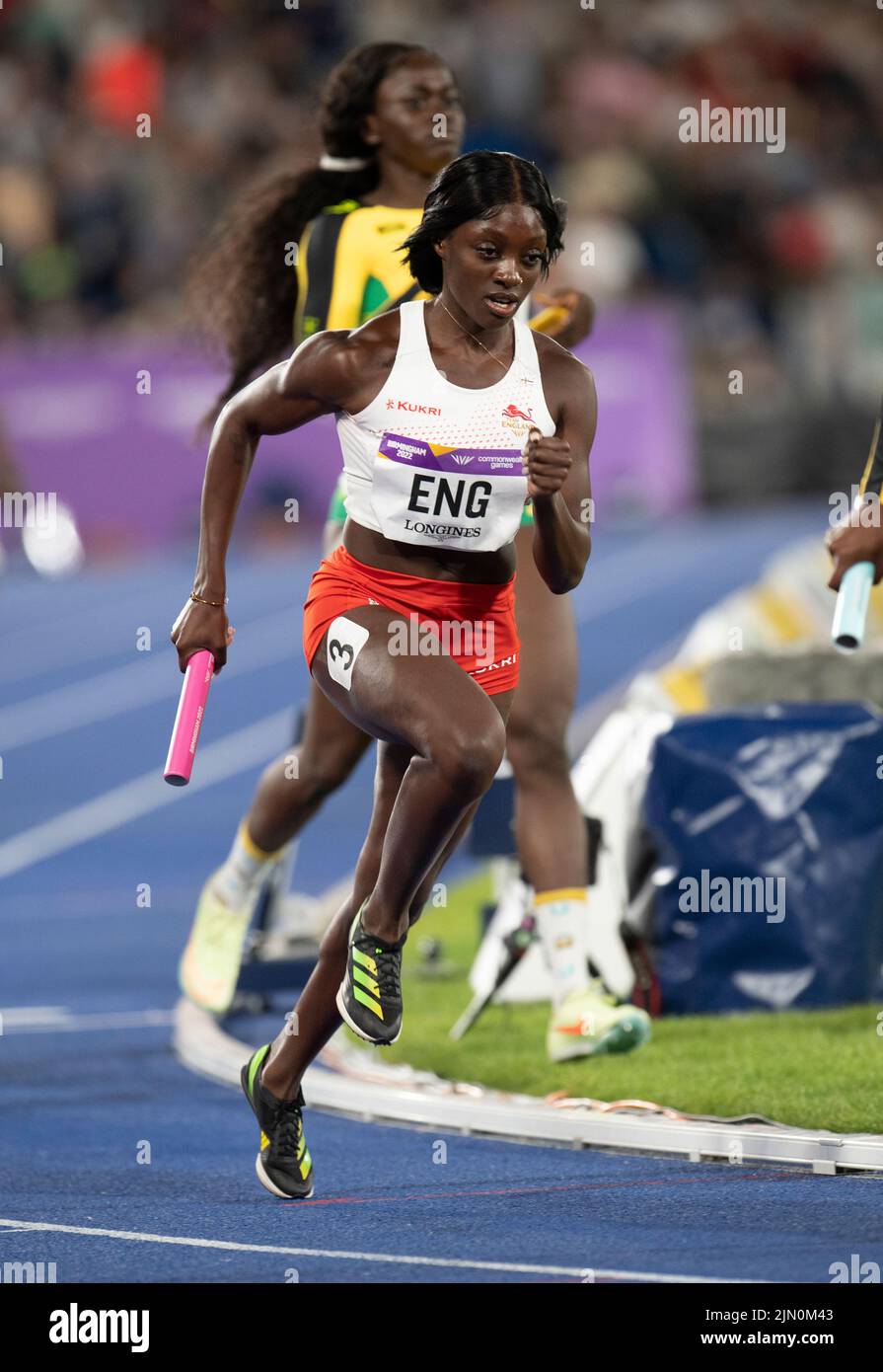 Ama Pipi of England competing in the women’s 4x400m relay final at the