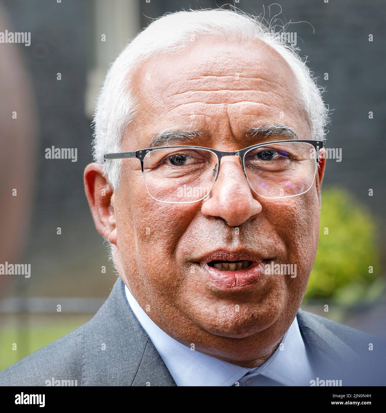 António Costa, Prime Minister of Portugal, official visit to London, close up of face Stock Photo