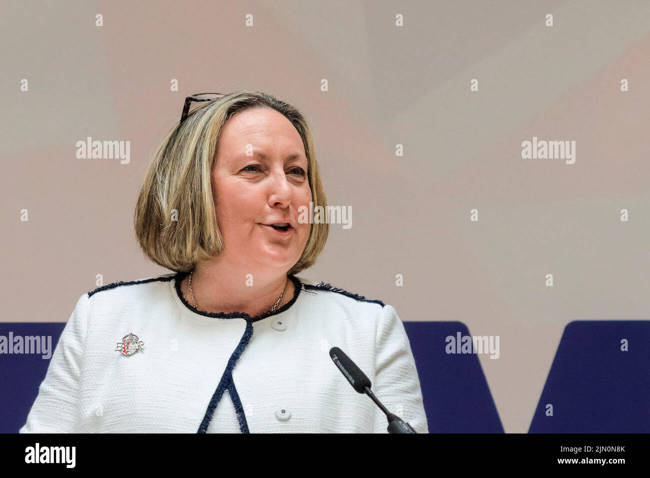 Anne-Marie Trevelyan, MP,  British politician Conservative Party,  Secretary of State for International Trade, speaking at a leadership launch, London Stock Photo