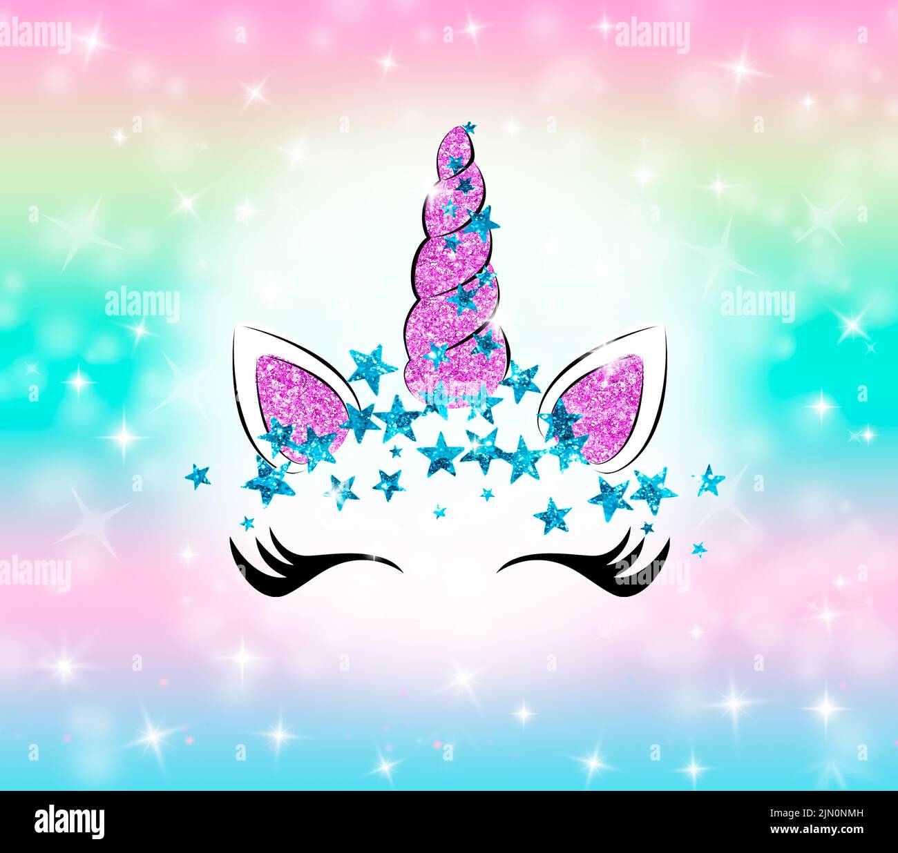 Unicorn rainbow sparkle background. Stock illustration Stock Photo Alamy