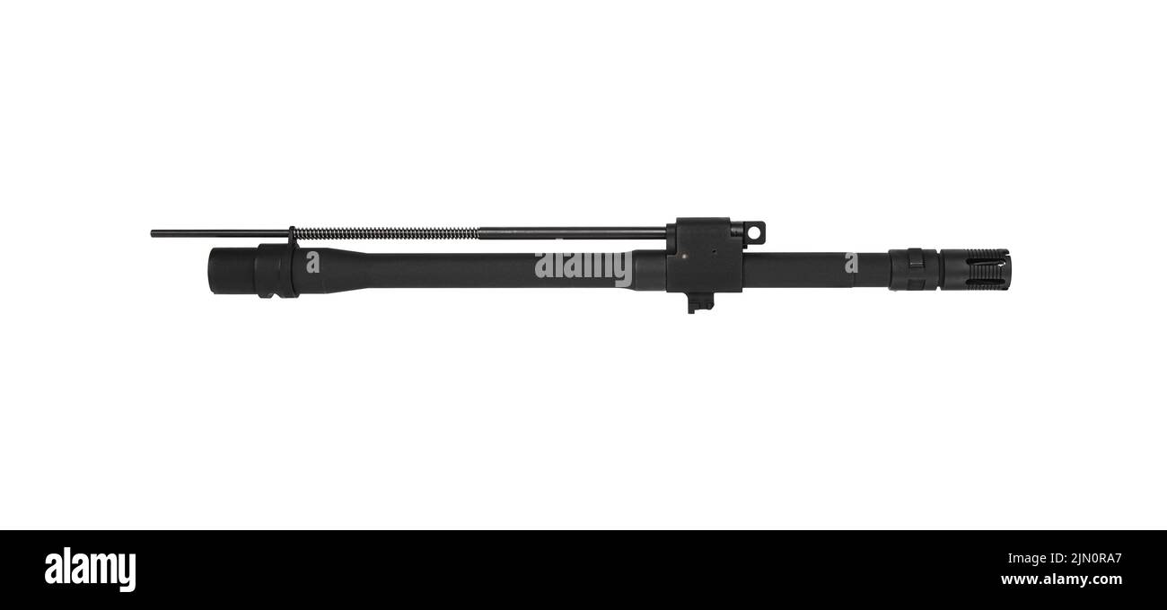 Spare interchangeable barrel for automatic carbine. Isolate on a white background. Stock Photo