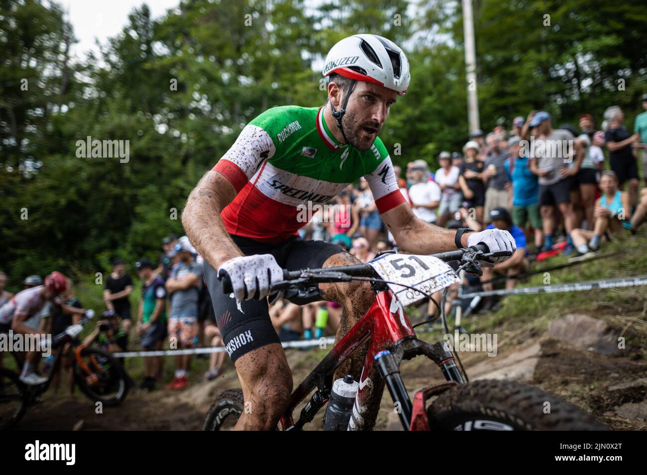 Gerhard Kerschbaumer of Italy in action during the Mercedes Benz UCI Mountain Bike World Cup in Mont-Sainte-Anne, Canada, August 7, 2022. (CTK Photo/M Stock Photo