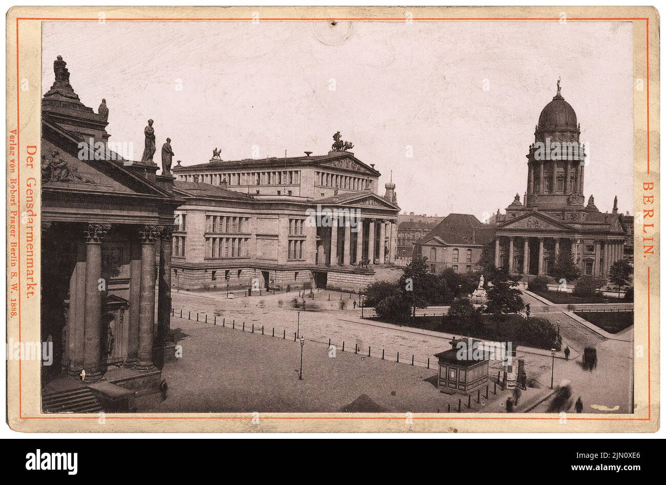 Unknown photographer, Gendarmenmarkt in Berlin (without date): View. Photo, 11.1 x 16.8 cm (including scan edges) unbek. Fotograf : Gendarmenmarkt in Berlin (ohne Dat.) Stock Photo