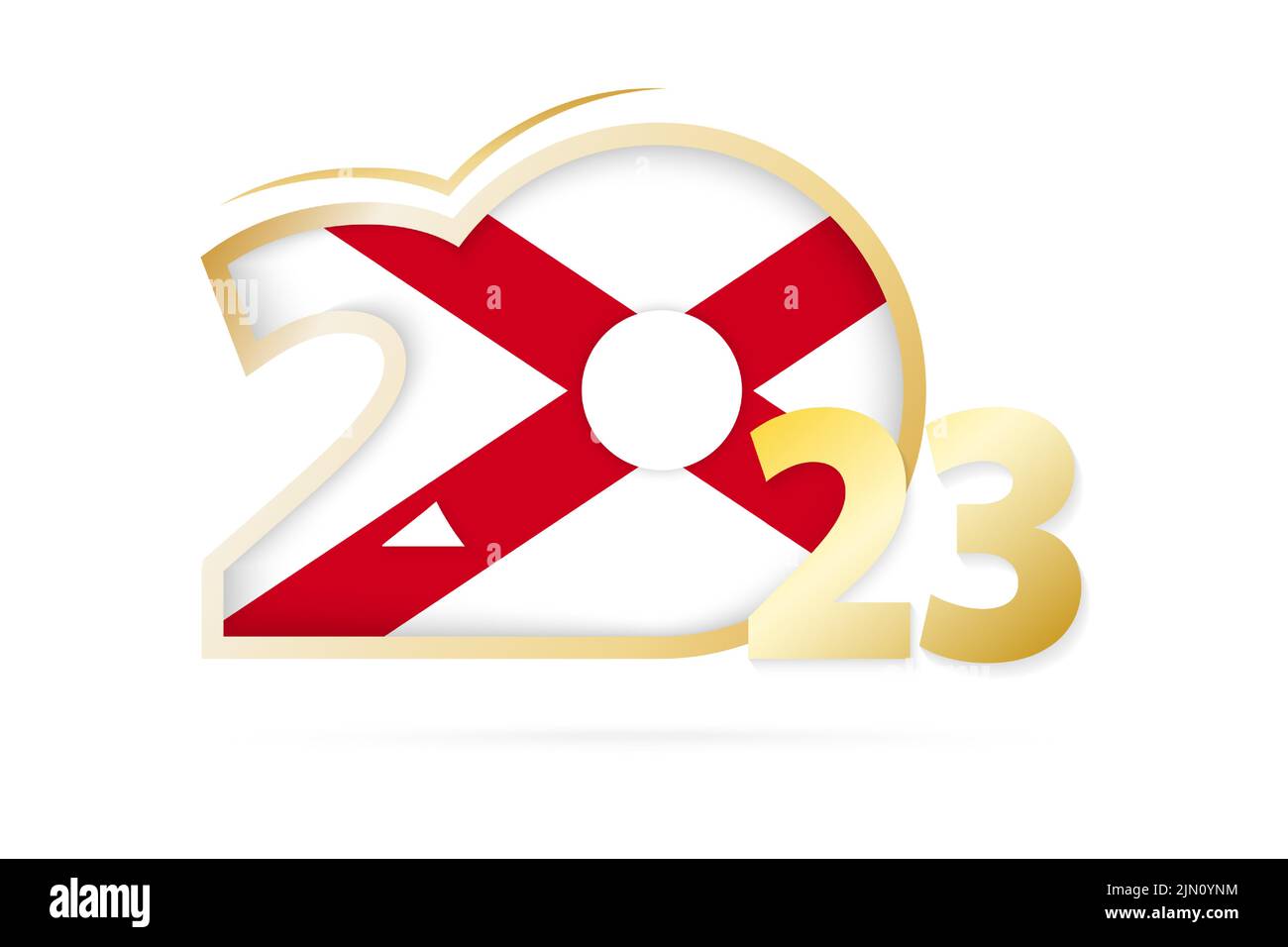 Year 2023 with Alabama Flag pattern. Vector Illustration Stock Vector