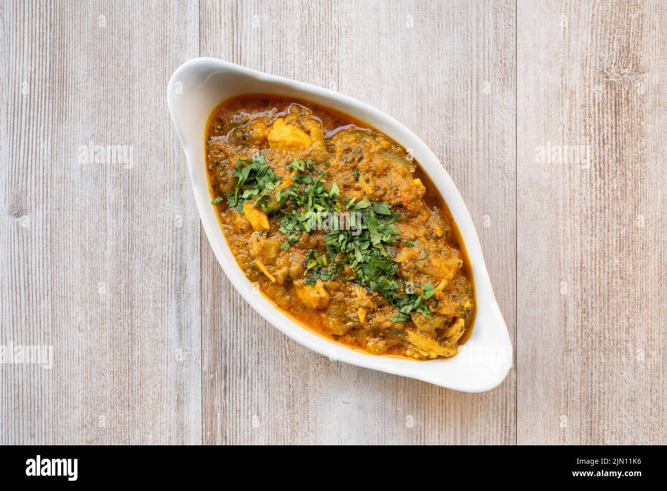 Doncaster, UK - 2019 Mar 21: Chicken Bhuna from Goa Indian Stock Photo