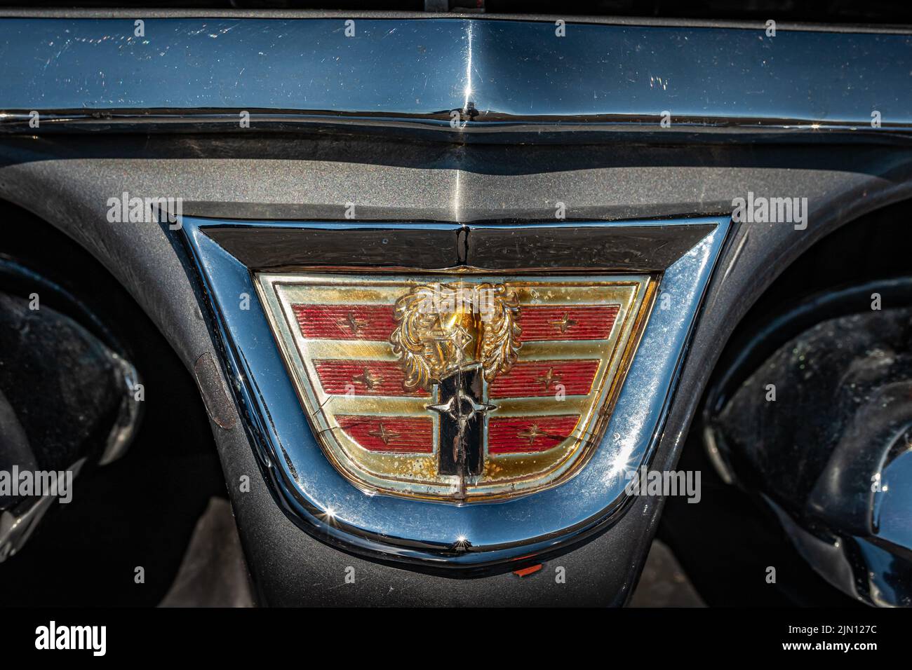 Lebanon, TN May 13, 2022 Close up detail view of a 1956 Dodge